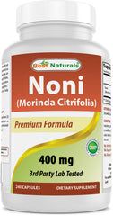Best Naturals Noni 400 mg capsules bottle front for daily wellness support