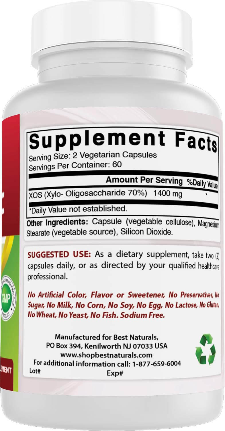 USA-made GMP facility icon on Best Naturals XOS packaging.