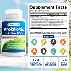 Best Naturals Probiotic 10 Strains capsules ready for daily digestive support