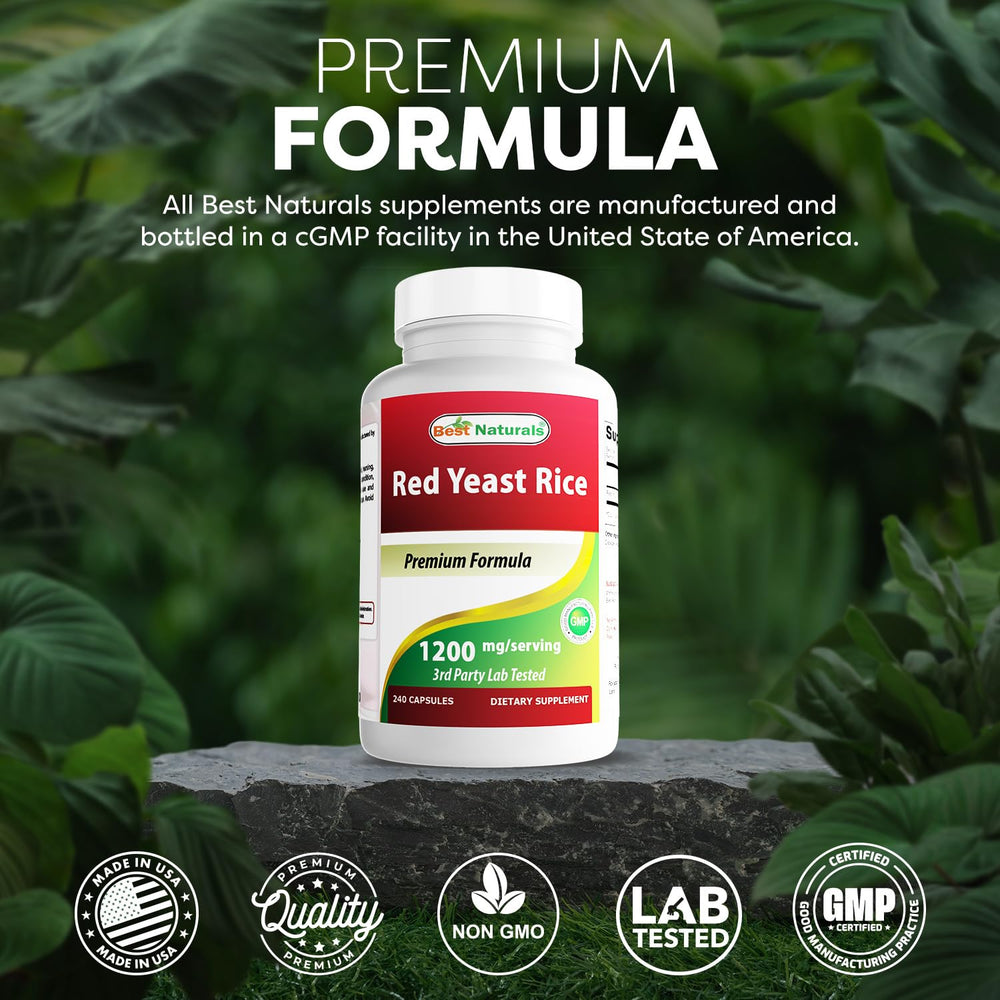 Best Naturals Red Yeast Rice USA manufacturing seal signifies GMP quality