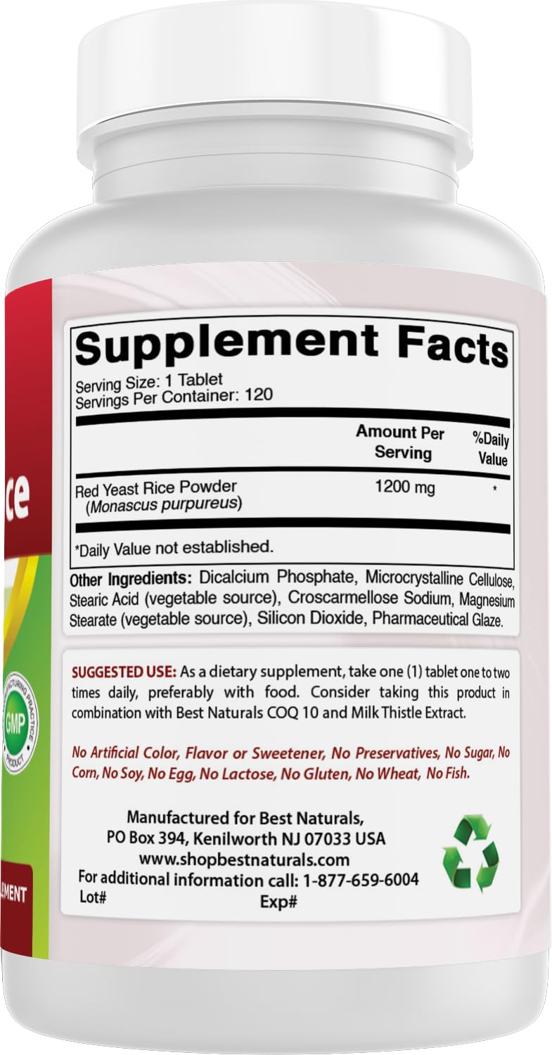 Best Naturals Red Yeast Rice facility badge indicating USA-made GMP standards