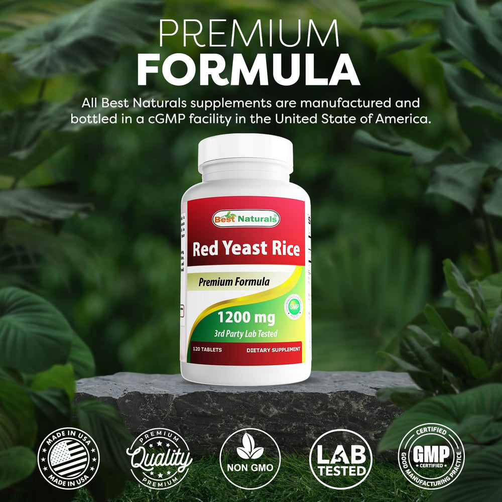 Best Naturals Red Yeast Rice packaging box with branding and details