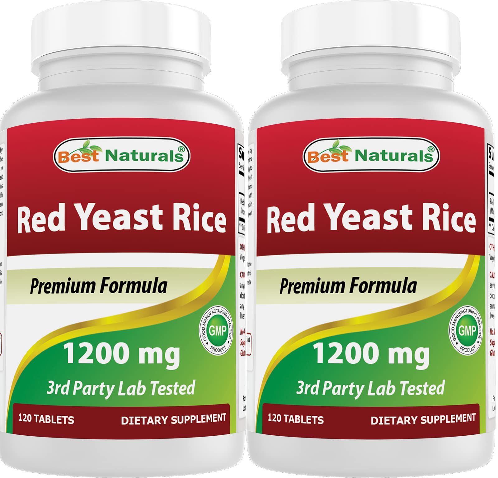 Best Naturals Red Yeast Rice bottle with 1200 mg tablets for daily use.
