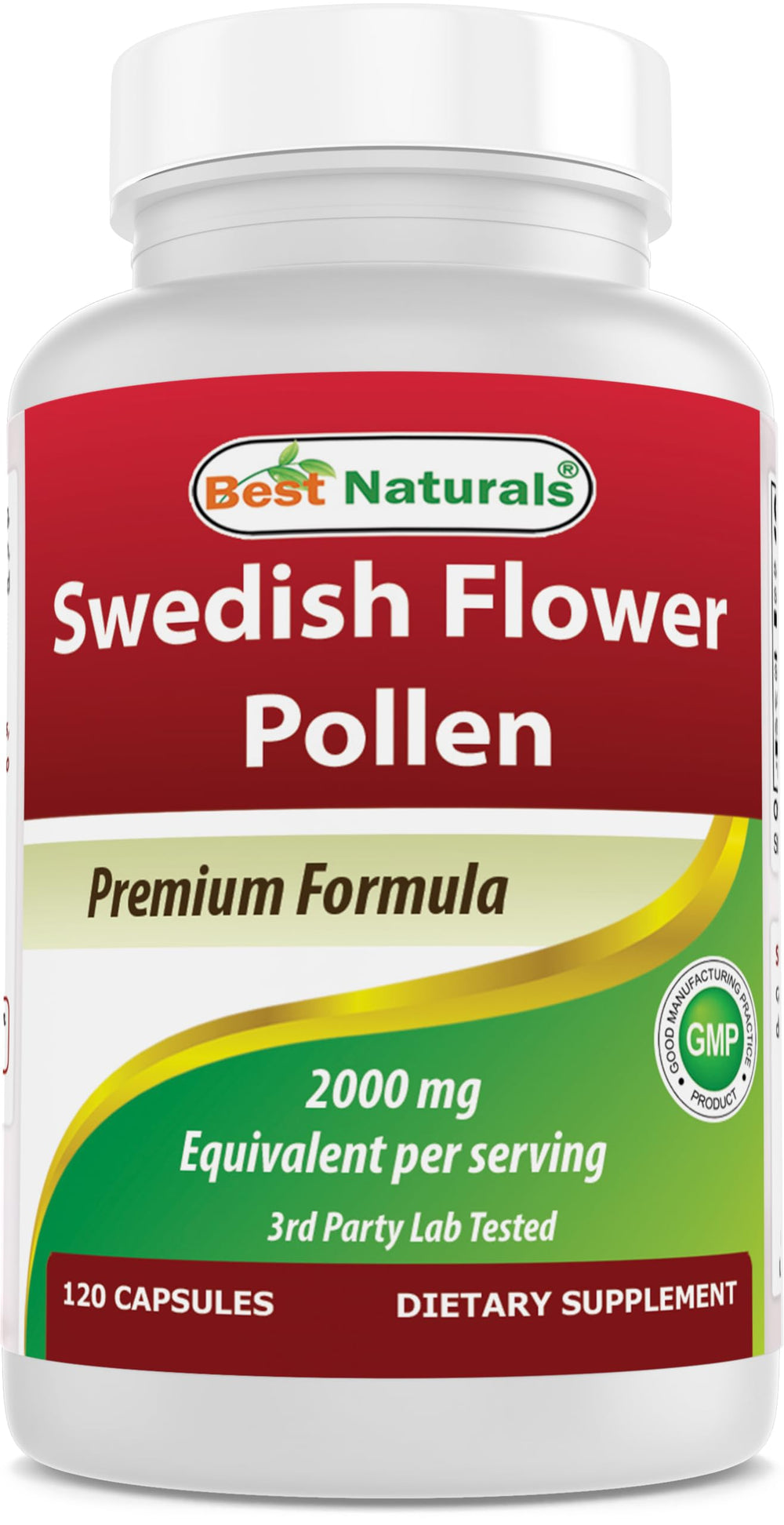 Best Naturals Swedish Flower Pollen bottle close-up for premium quality and daily wellness.