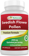 Best Naturals Swedish Flower Pollen bottle close-up for premium quality and daily wellness.