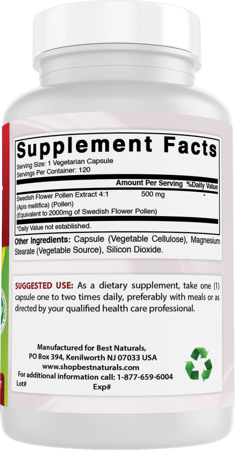 Best Naturals bottle proudly states Made in USA and GMP compliance.