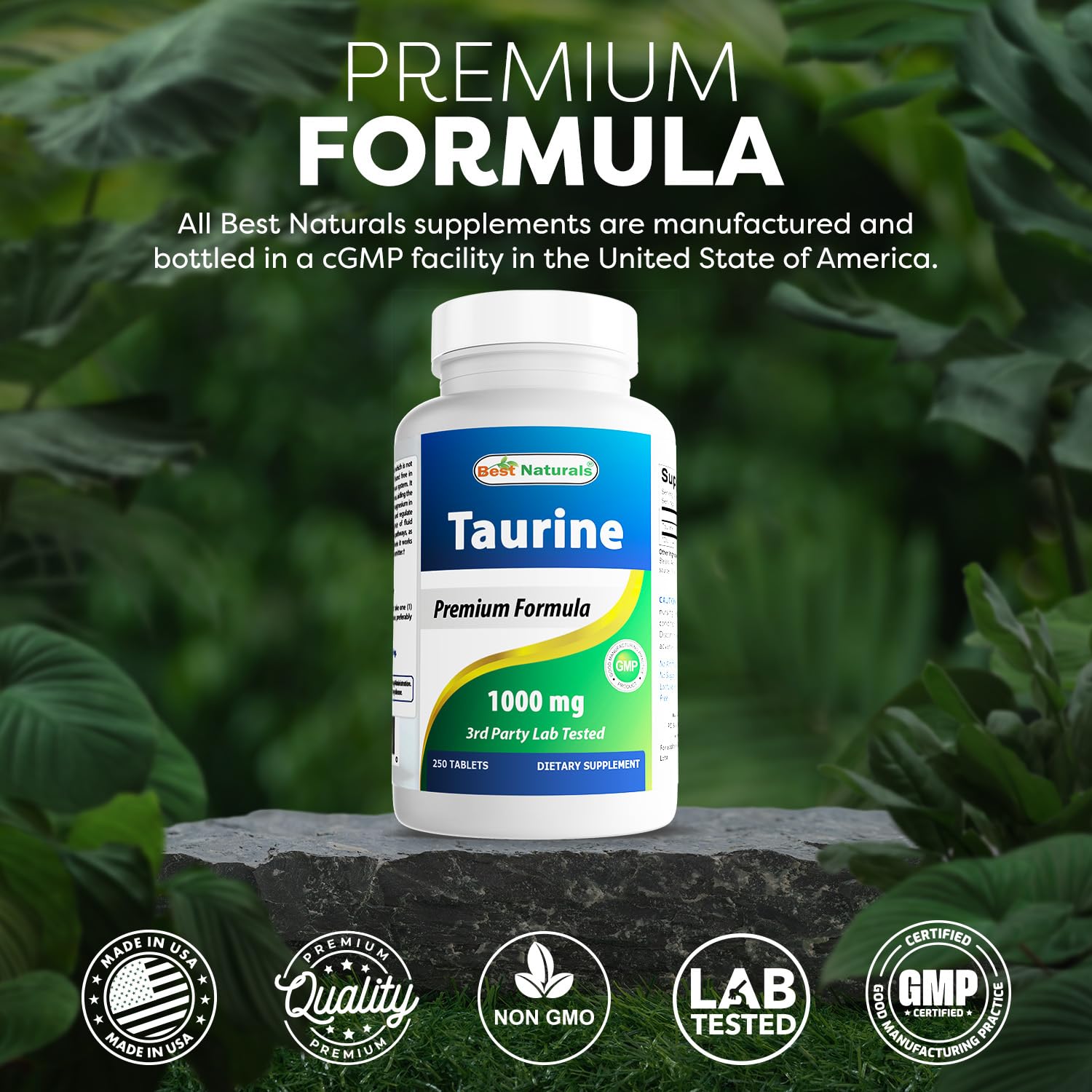 Packaging display and bottle—made in USA with GMP compliant facility.