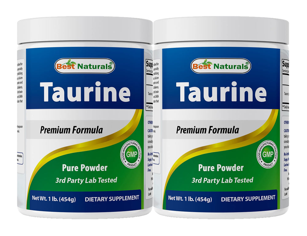 Best Naturals Taurine powder bottle front for daily supplement use