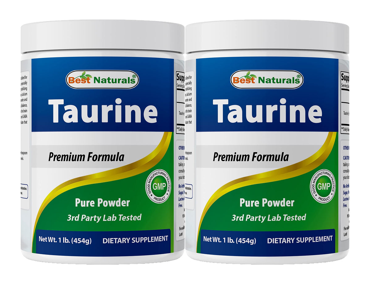 Best Naturals Taurine powder bottle front for daily supplement use