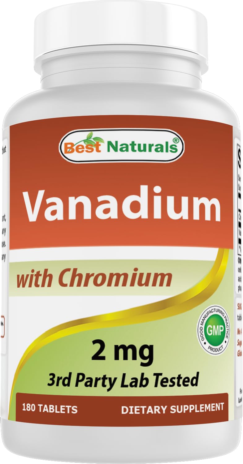 Best Naturals Vanadium 2mg bottle for daily wellness support.