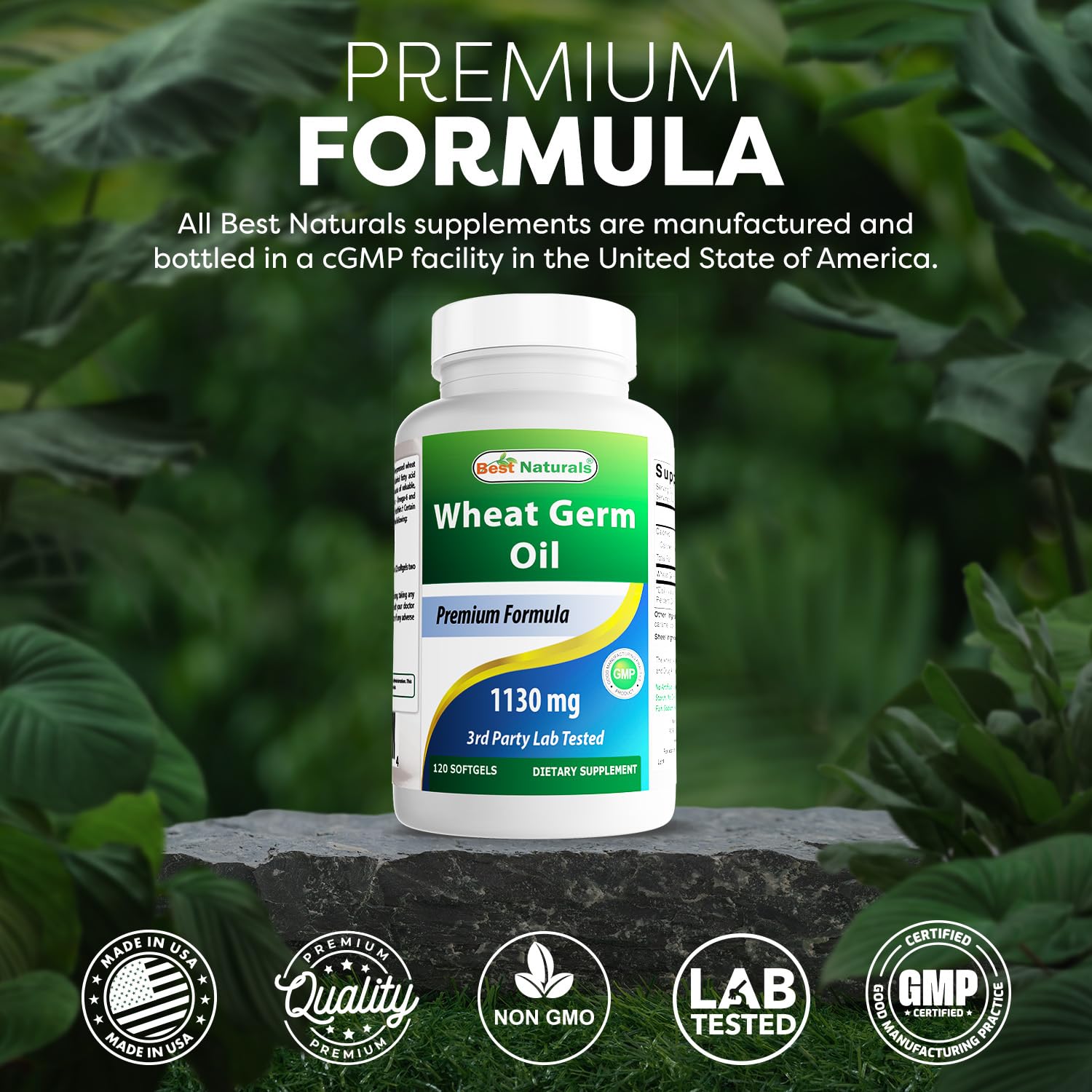 Best Naturals Wheat Germ Oil bottle flatlay for everyday health routine.