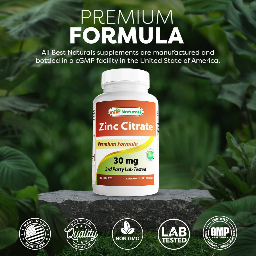 Daily routine setup with Best Naturals Zinc 30mg Citrate for easy supplementation.