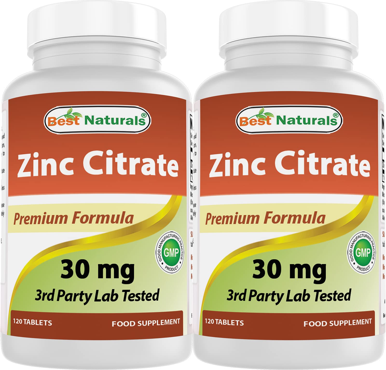 Best Naturals Zinc 30mg citrate tablets bottle for daily wellness.