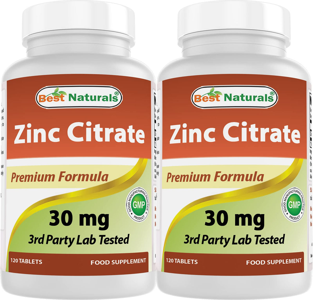 Best Naturals Zinc 30mg citrate tablets bottle for daily wellness.