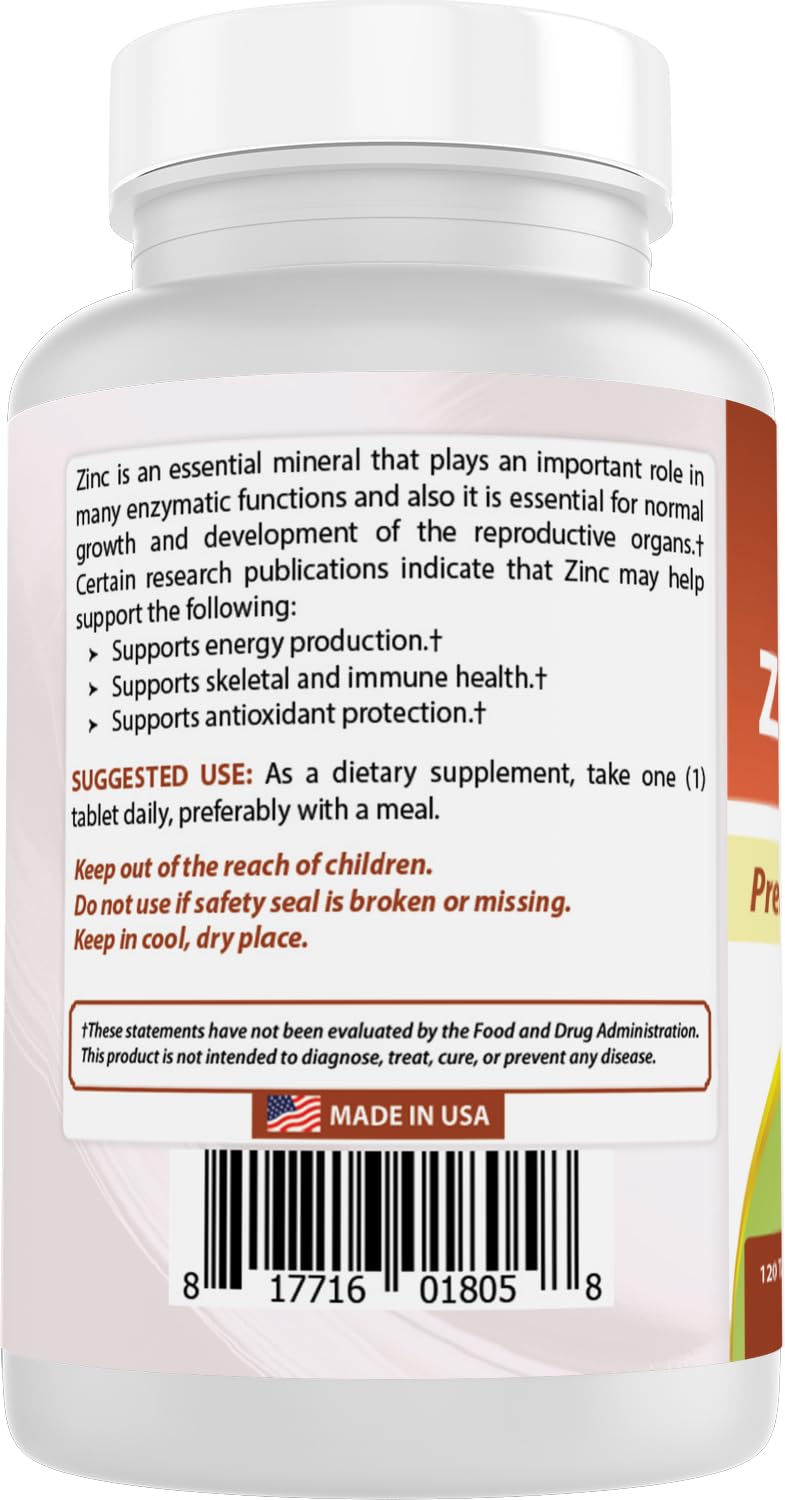 Top view of Best Naturals Zinc 30mg Citrate tablets highlighting compact size.