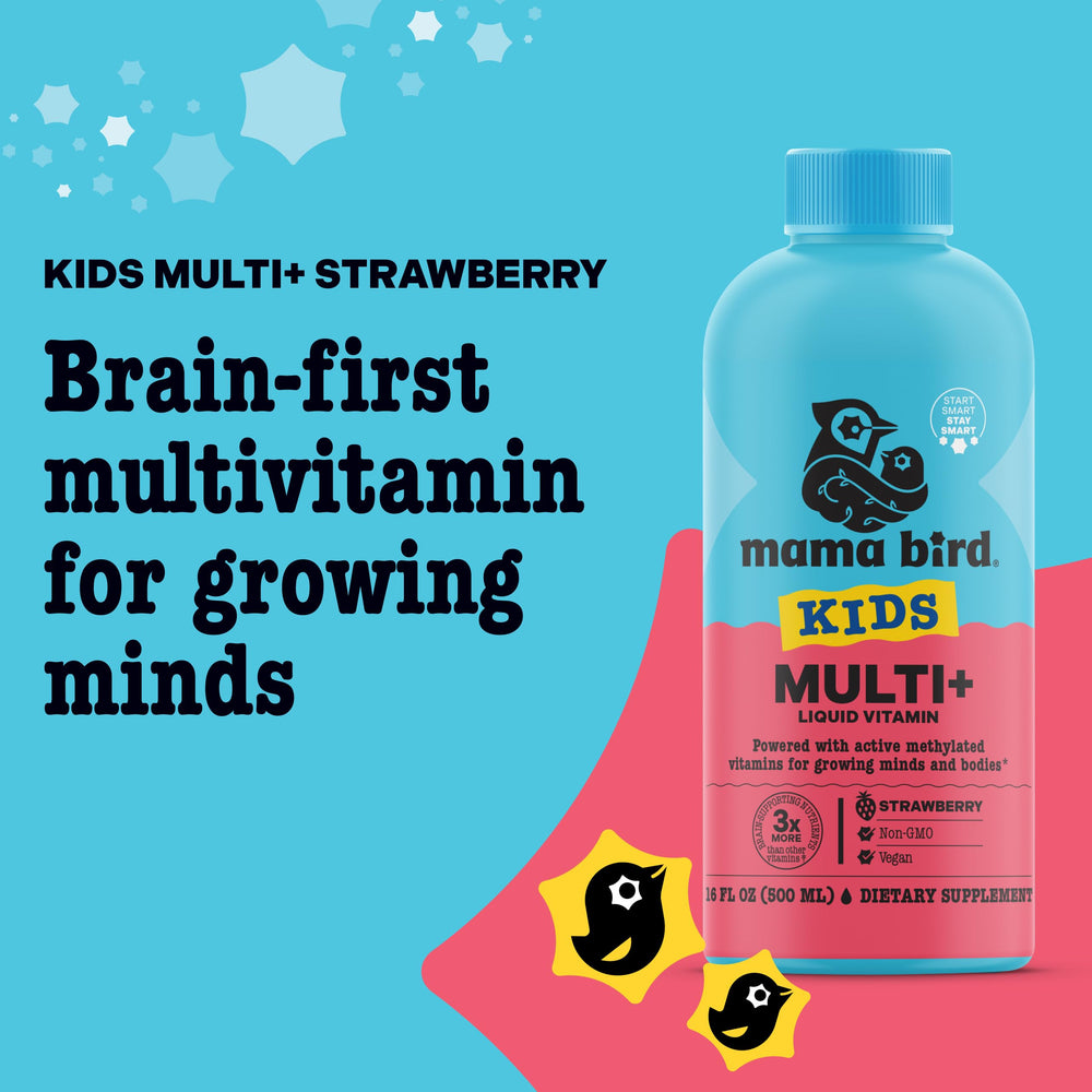 Best Nest Wellness Kids Multivitamin close-up bottle highlighting organic ingredients for growing bodies
