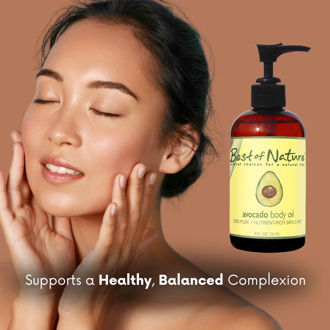 Best of Nature avocado oil on skin demonstrating quick absorption and non-greasy feel