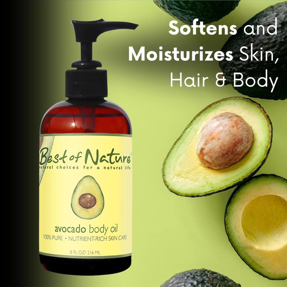 Best of Nature avocado oil nutrients showcase for healthy skin and hair