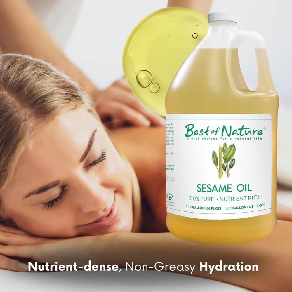 Best of Nature unscented sesame oil ready for massage applications