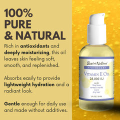 Best of Nature Vitamin E Oil on nails and cuticles, supporting moisture.