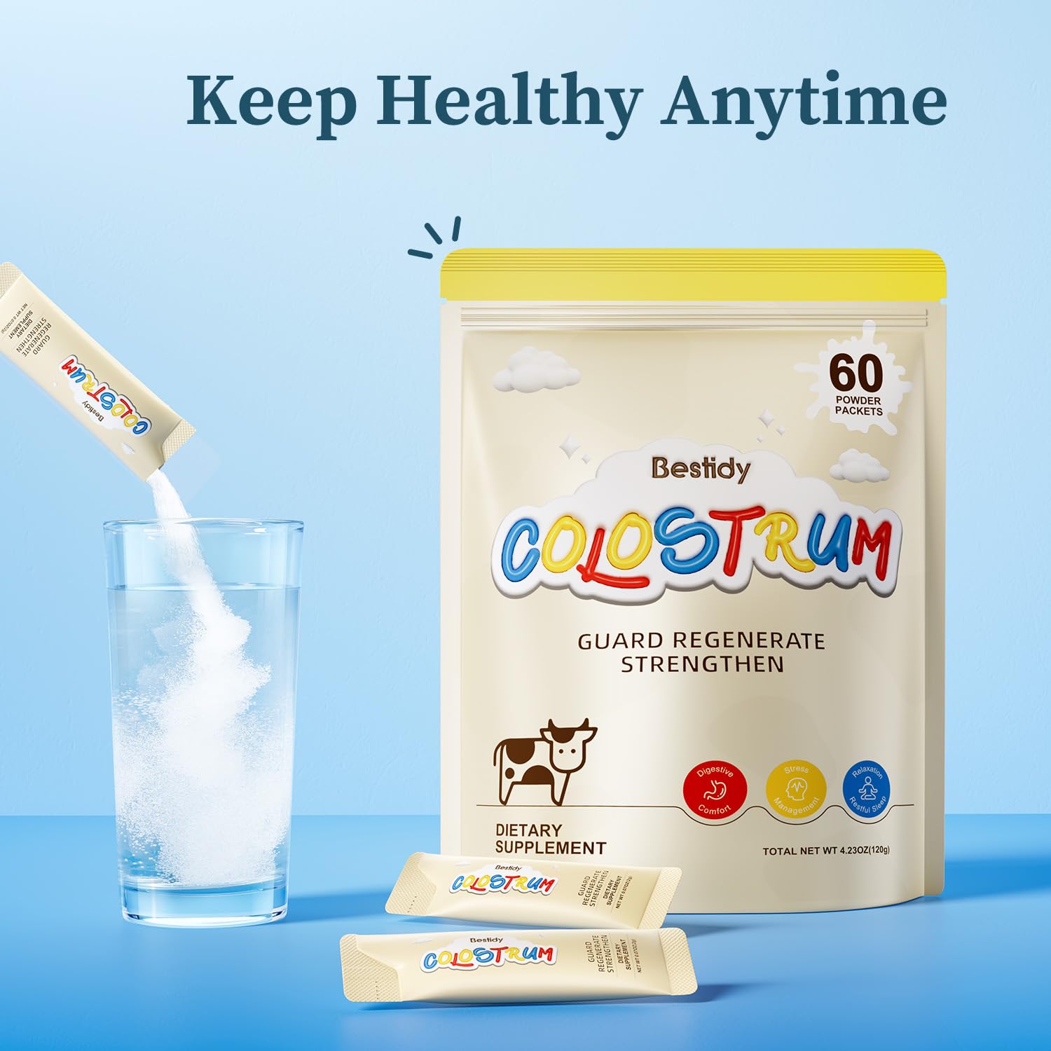 Bestidy Colostrum powder nourishes skin, hair, and nails for radiant vitality.