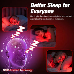 Bestkid HD clock display on the sleep lamp beside the bed.