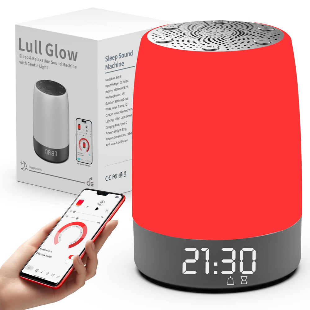 Bestkid red light sleep lamp showing five sunset wavelengths for calm evenings.
