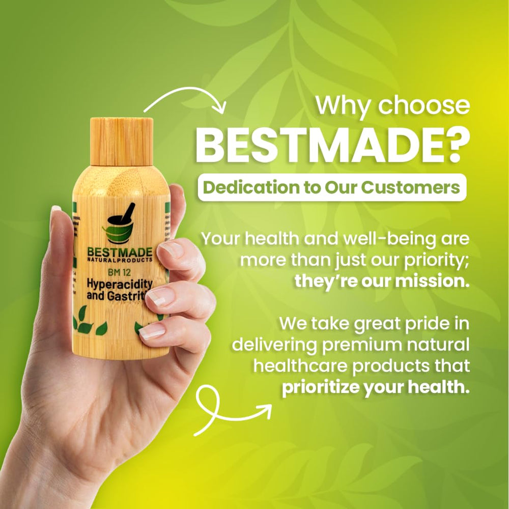 Bestmade BM12 natural ingredients closeup suggesting gentle relief.