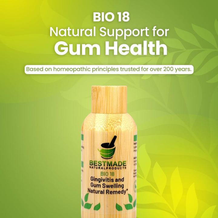 Bestmade Gingivitis Remedy tablets close-up highlighting mineral salts for gum care.