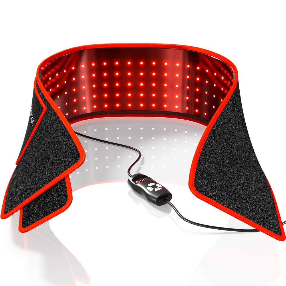 BestQool Red Light Therapy Belt worn at the waist for convenient home wellness