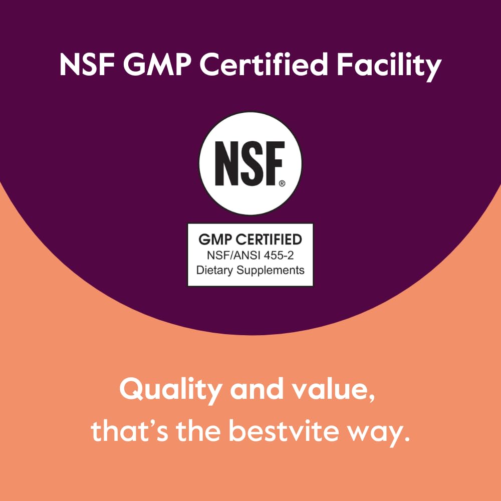Bestvite 5-HTP NSF GMP seal on the packaging.