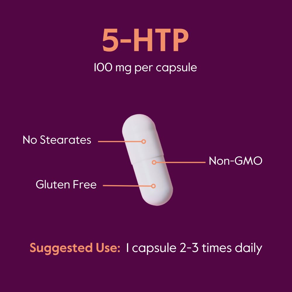 Bestvite 5-HTP supplement facts label close-up for transparency.
