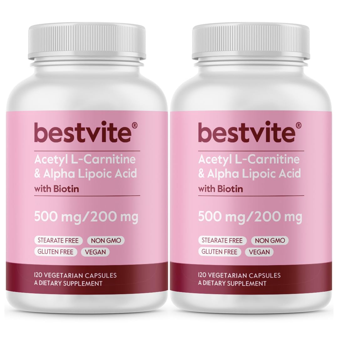 Bestvite Acetyl L-Carnitine capsules in a bottle offer convenient daily energy support.