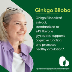 Bestvite Ginkgo Biloba capsules close-up showing standardized 24% flavone glycosides.