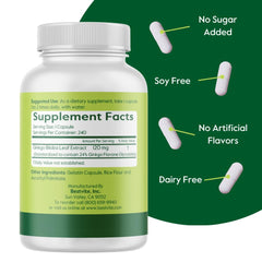 Bestvite Ginkgo Biloba label highlights gluten-free, non-GMO formula