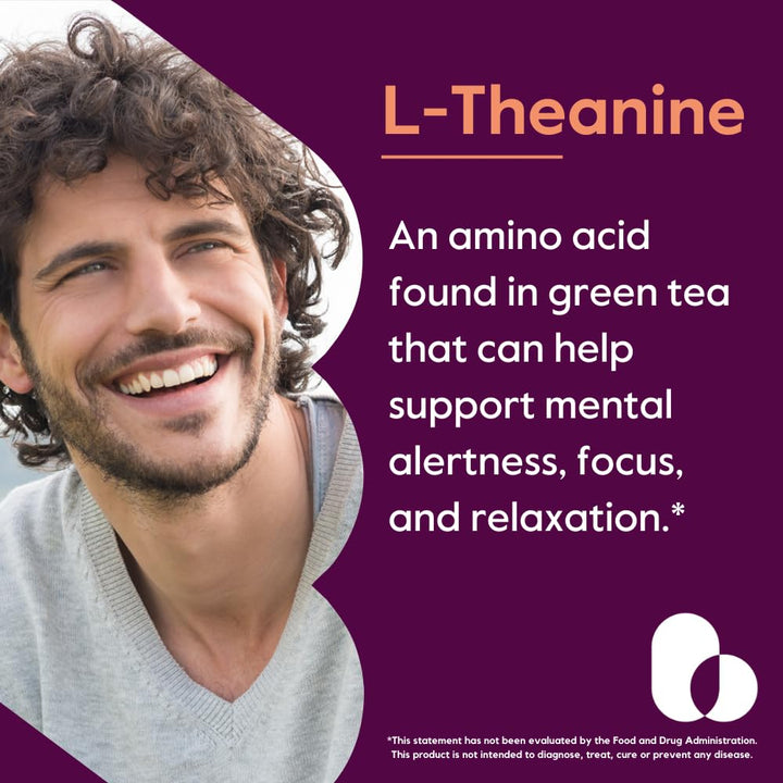 Bestvite L-Theanine capsules close-up highlighting smooth, even dosage.