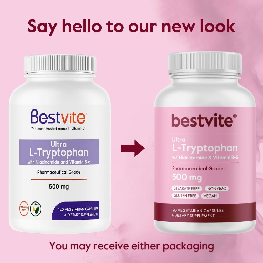 Retail-ready BESTVITE L-Tryptophan packaging display for mood-support shoppers