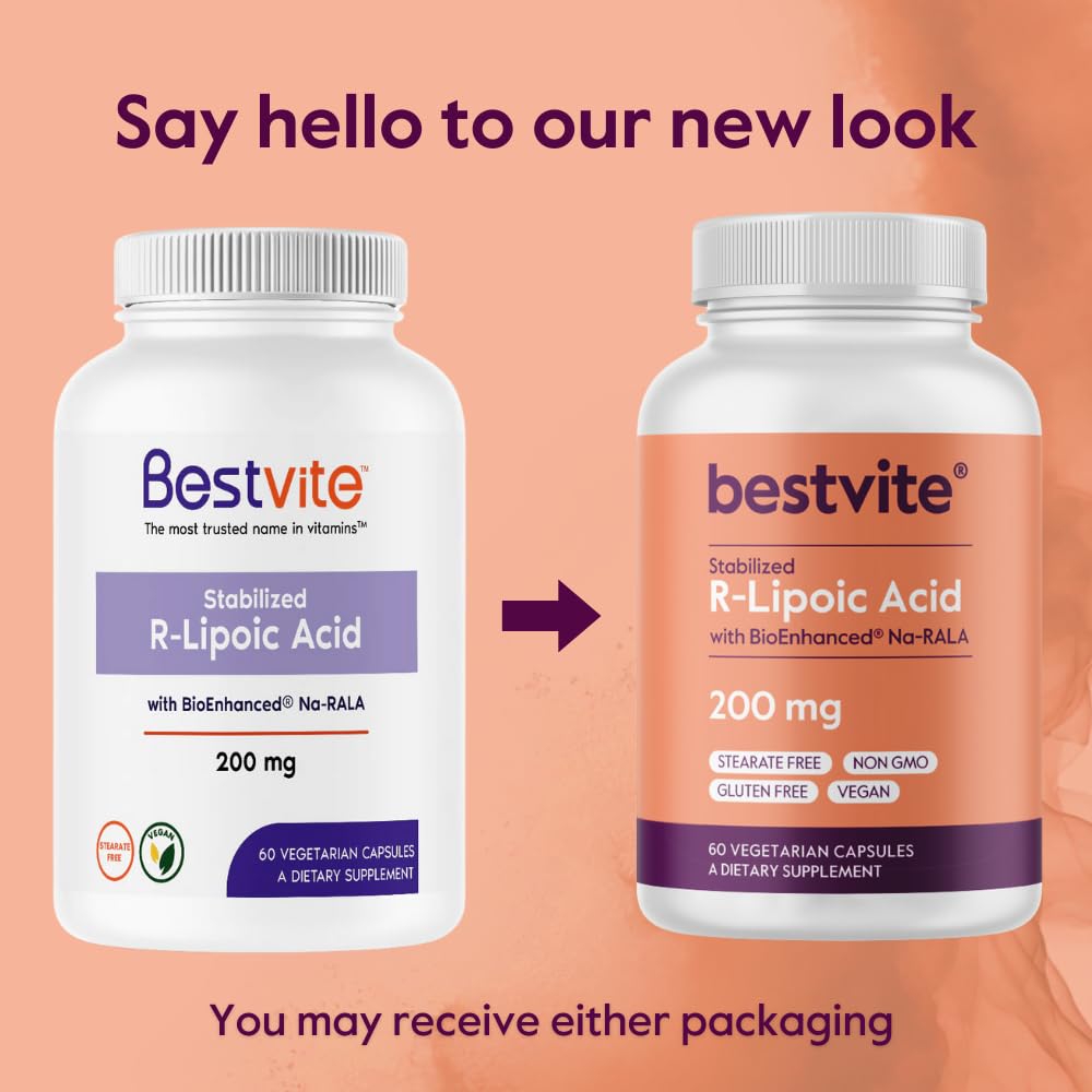 BESTVITE R-Lipoic Acid capsules in silhouette for easy supplementation