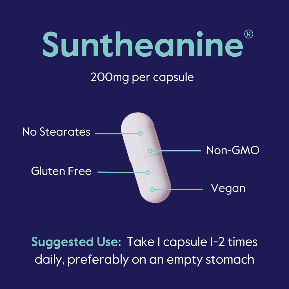 BESTVITE Suntheanine capsules in hand suggesting easy daily use and dosage.