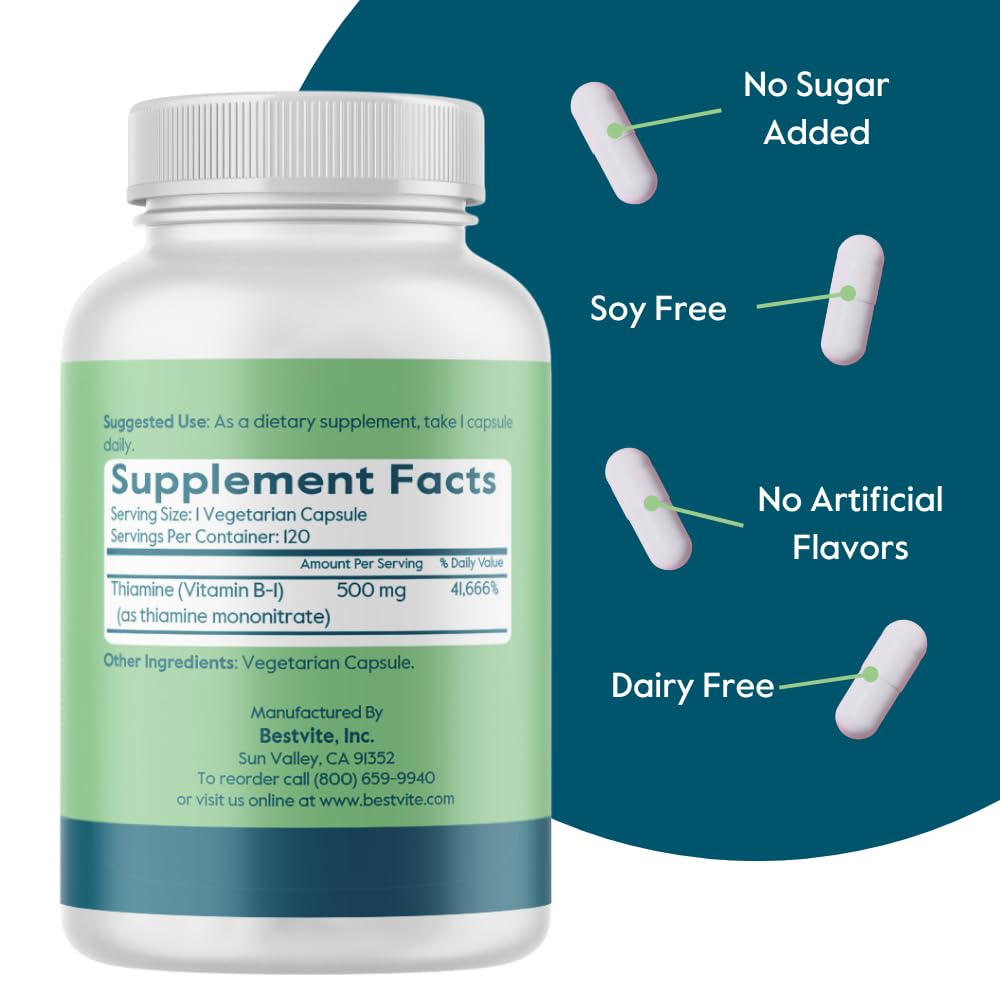 Bestvite Vitamin B-1 label highlights vegan and purity