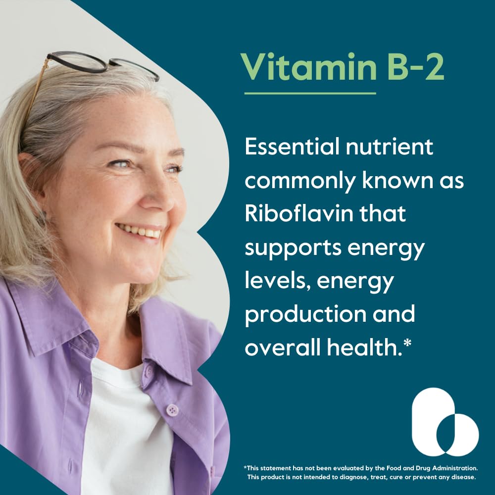 Bestvite Vitamin B-2 capsules closeup highlights vegan, gluten-free capsules for metabolism