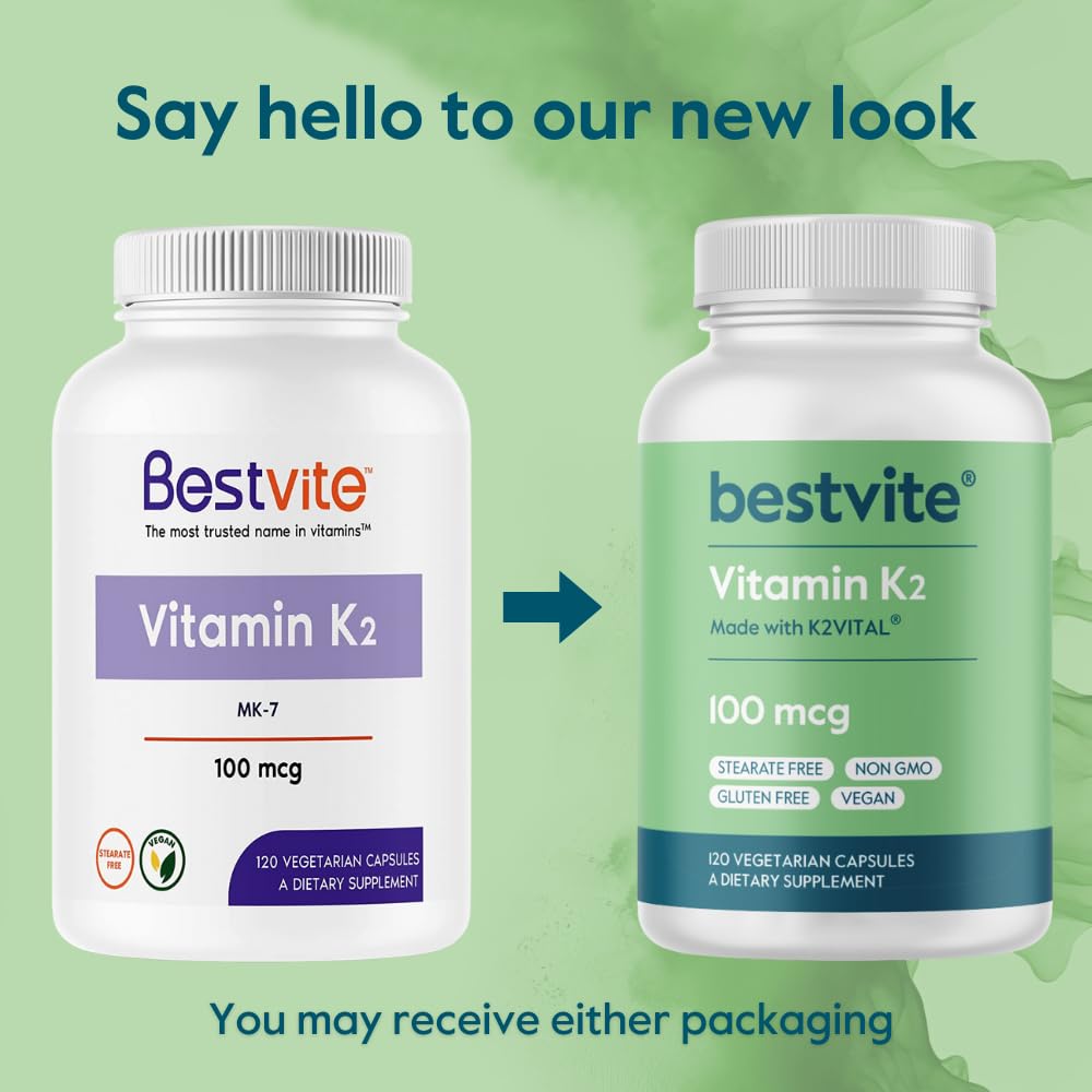 Front packaging of BESTVITE Vitamin K2 helps compare certifications and purity