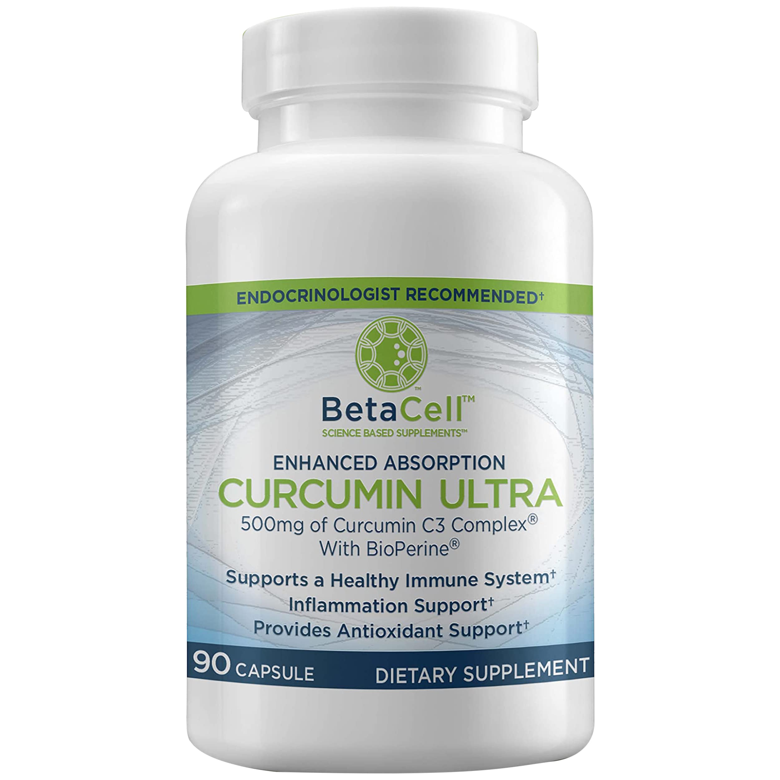 BETACELL Turmeric Curcumin bottle on display, highlighting packaging and product name for trust.