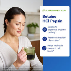 Betaine HCl Pepsin tablets on palm for convenient dietary support.