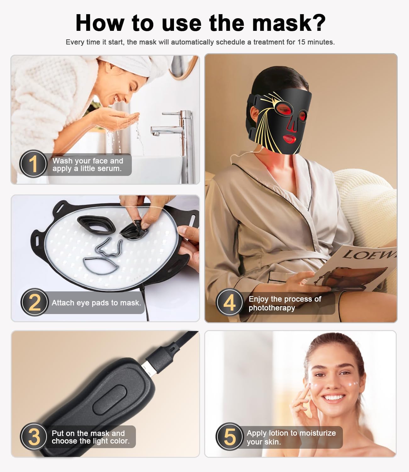 BETNEP LED Therapy Mask folded for compact storage