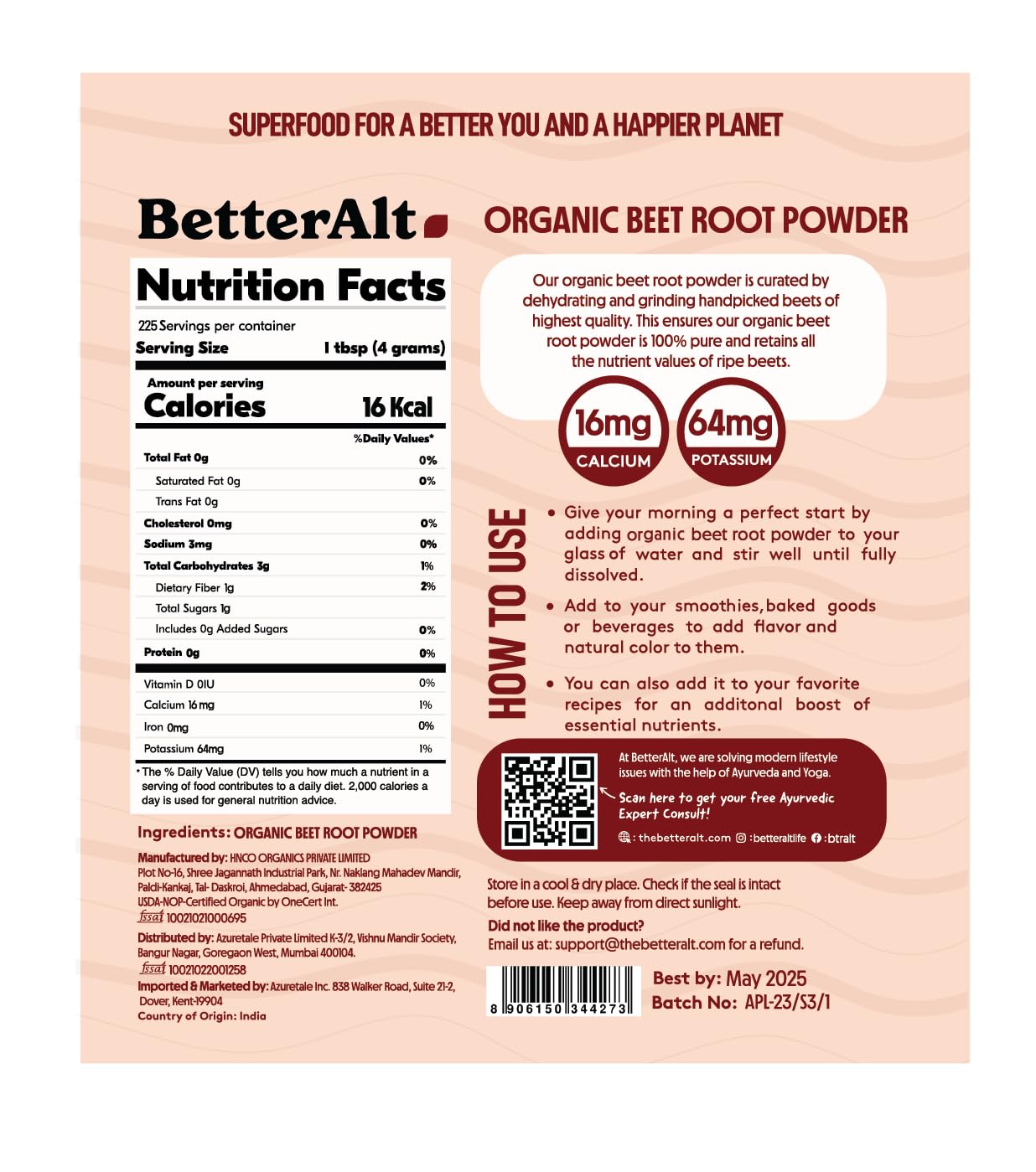 Better Alt beet root powder recipe ideas featuring fruit juice and yogurt.