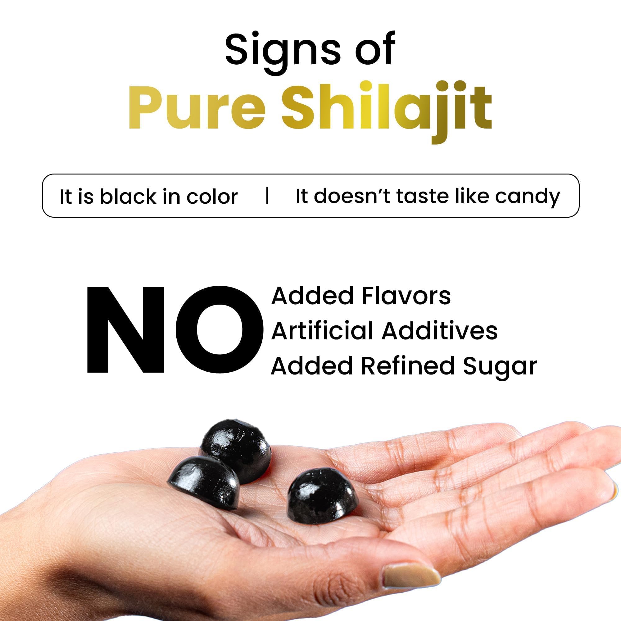 Transparent nutrition label for Better Alt Gold+ Shilajit Gummies