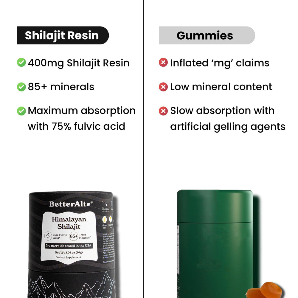 Better Alt Pure Himalayan Shilajit Resin — 2-Pack, 150 Servings, 85+ M ...