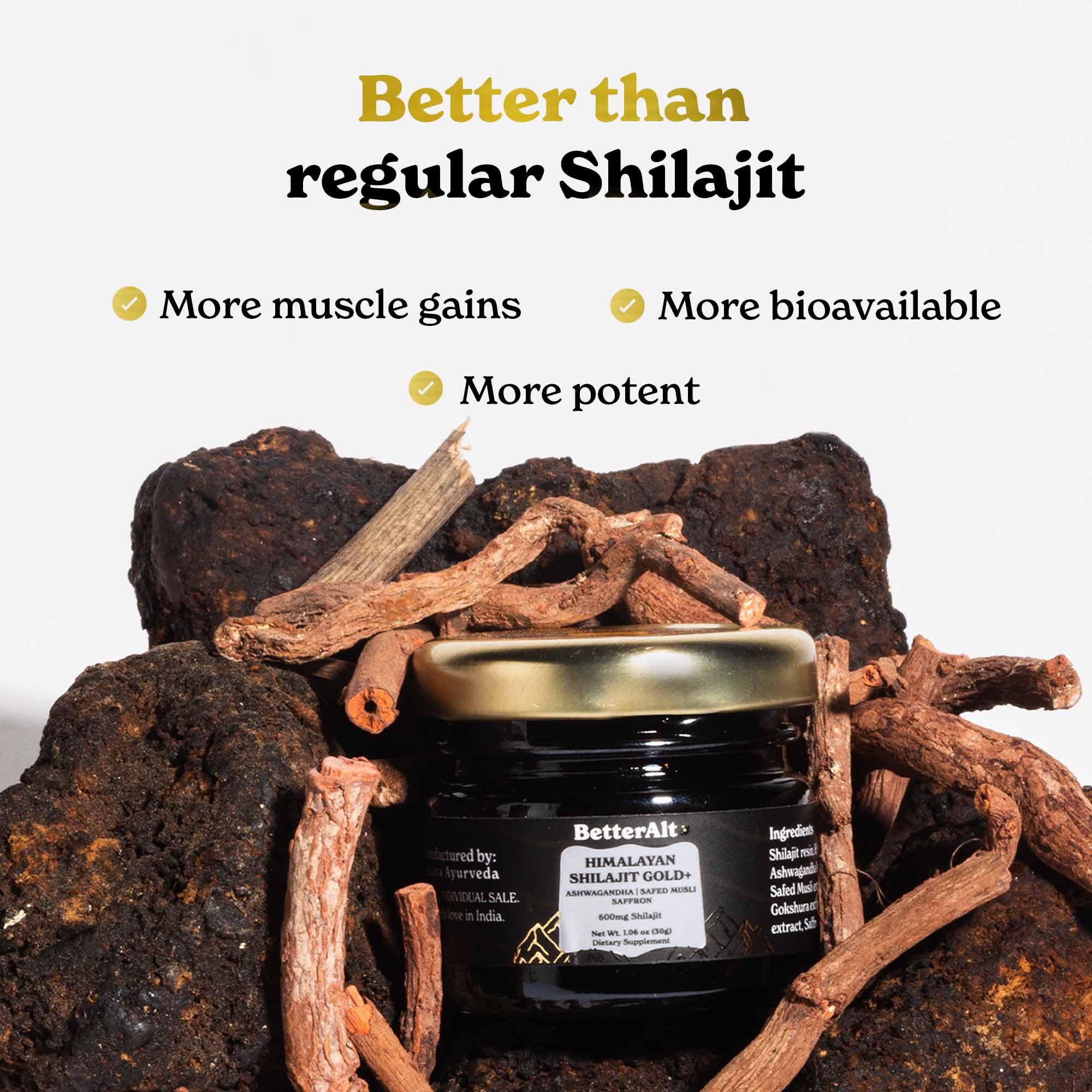 Better Alt Safed Musli root showing strength and endurance potential.
