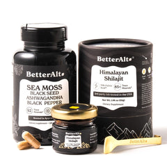 Better Alt Shilajit resin bottle with rich minerals for sustained daily energy and focus.